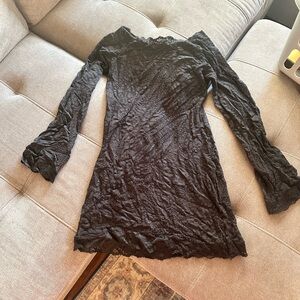 Victoria’s Secret black lace long sleeve slip lingerie